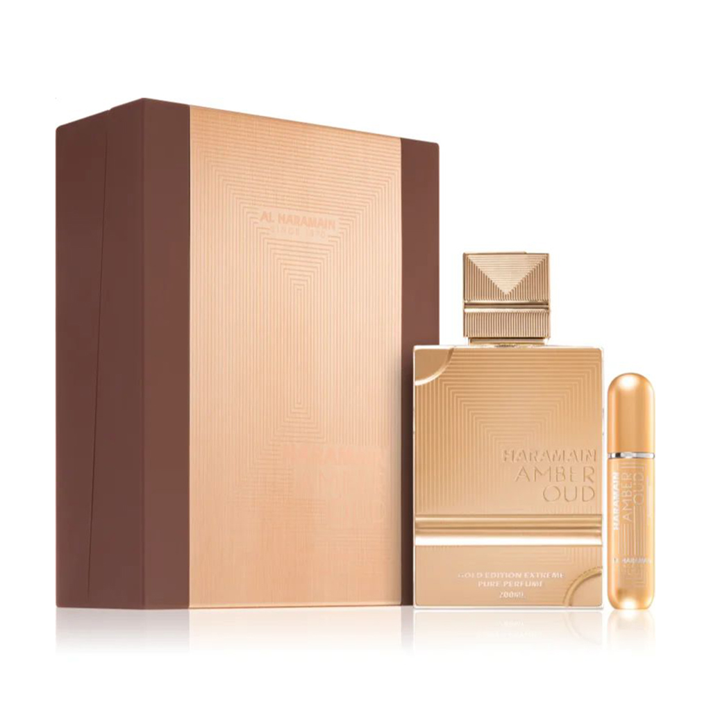 Парфумований набір унісекс Al Haramain Amber Oud Gold Edition Extreme Pure (парфумована вода, 200 мл + парфумована вода Refillable, 10 мл)
